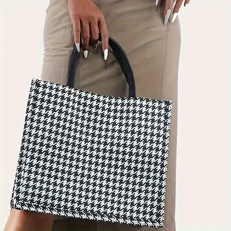 Bolsa de Mão Tote Xadrez Com Laço: Estilo e Funcionalidade em um Só Lugar