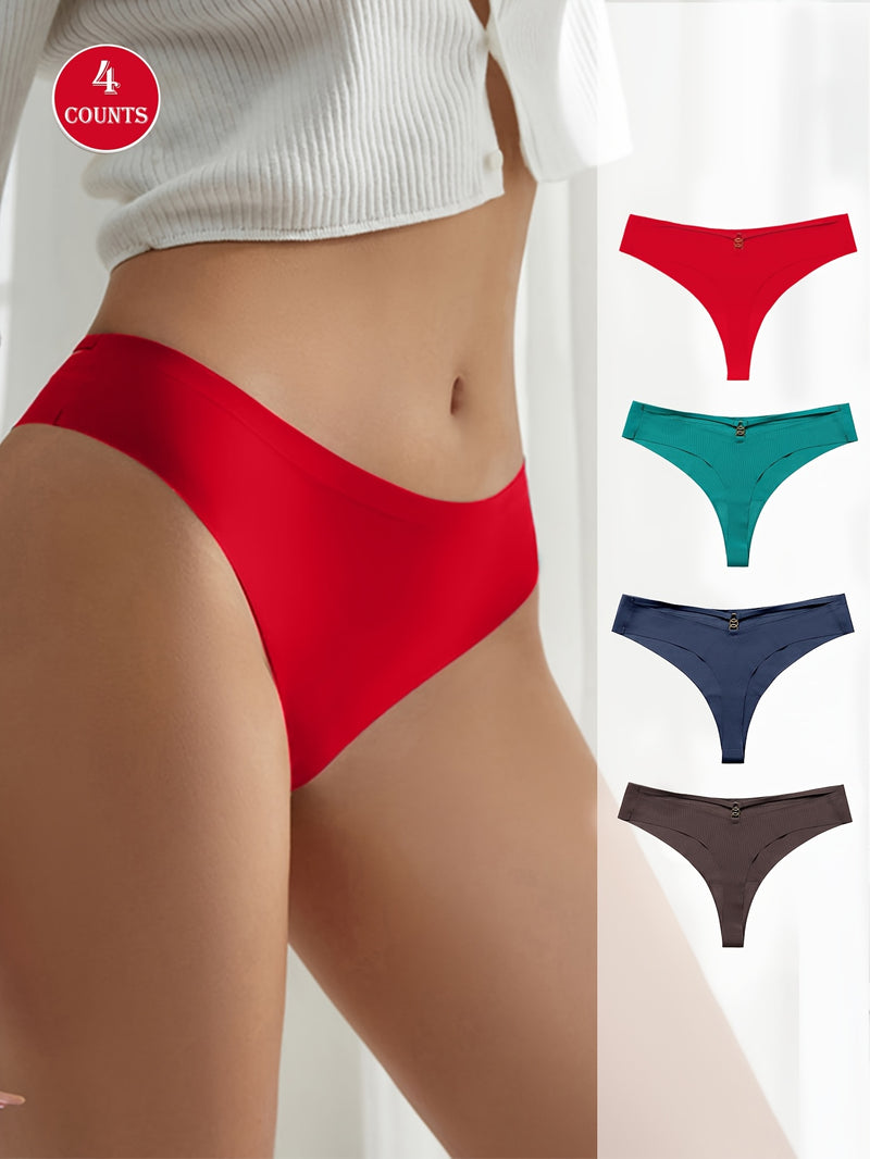 Conjunto de 4 Peças de Calcinhas Sexy Femininas - Design Sedutor - Fotos Reais