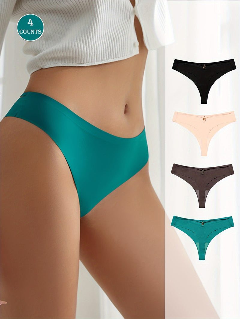 Conjunto de 4 Peças de Calcinhas Sexy Femininas - Design Sedutor - Fotos Reais